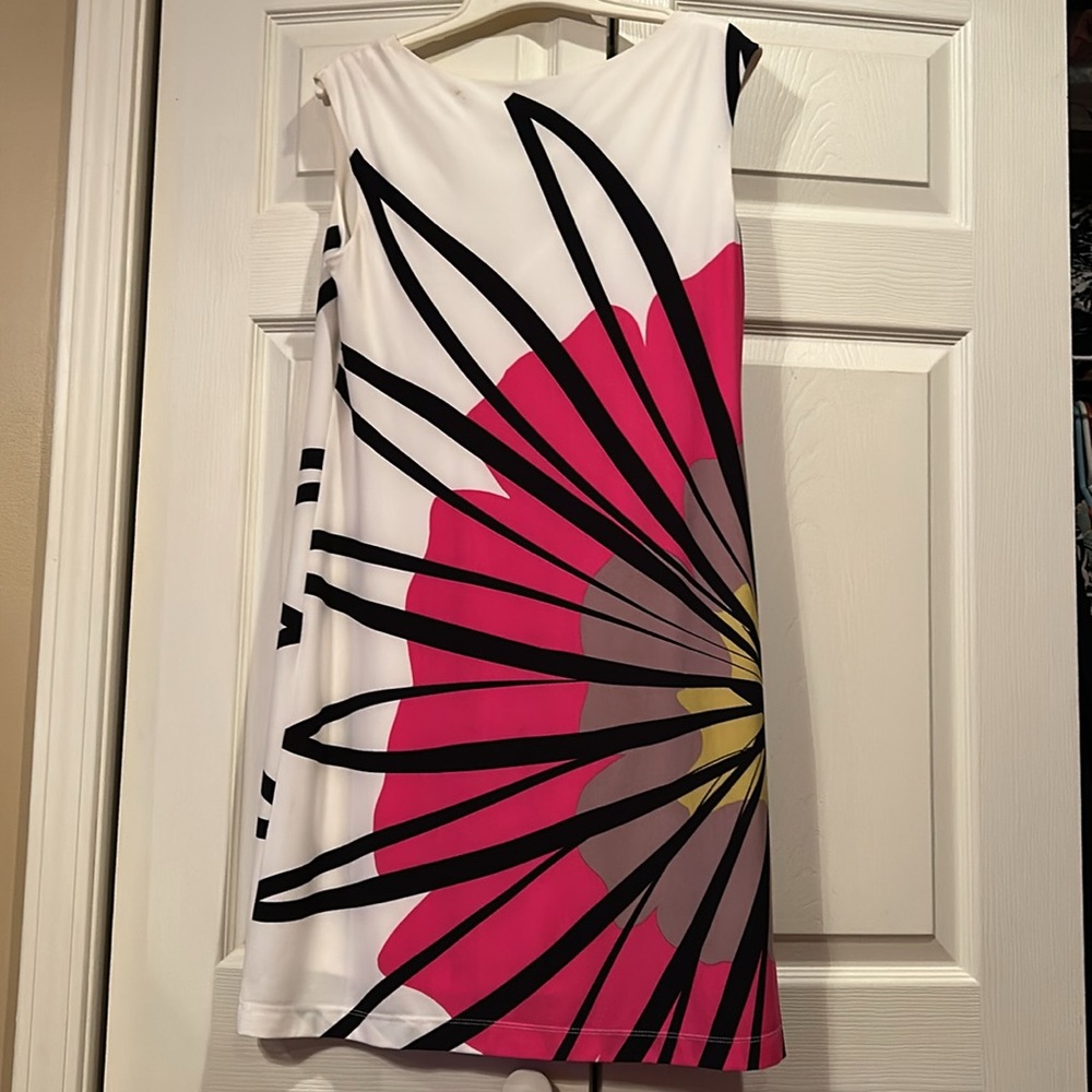 New Directions sz 6 Floral Sleeveless Dress in With w/Pink and Black - Picture 3 of 6